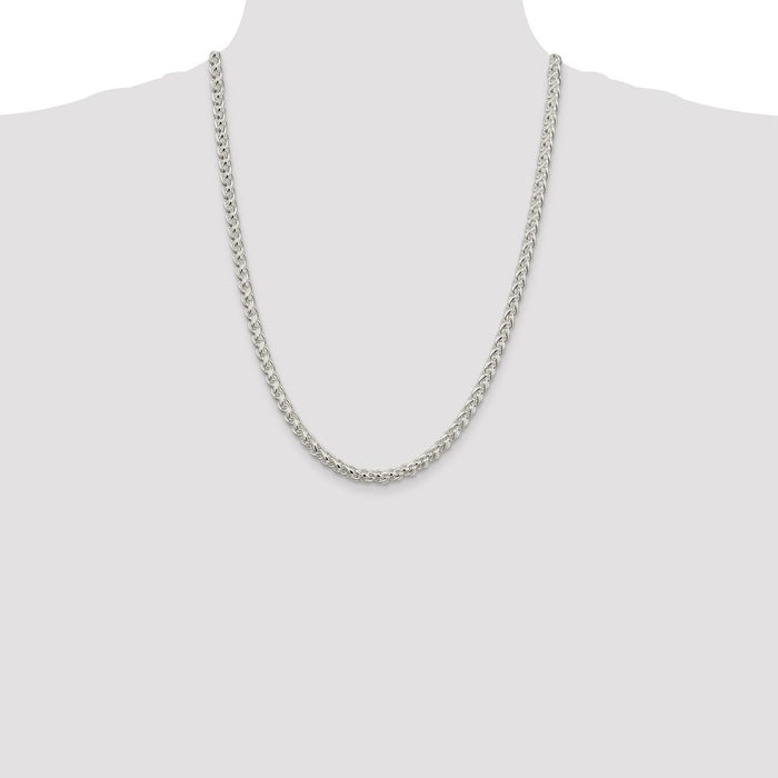 Buy Stylish 5mm Round Spiga Chain in Sterling Silver - Affordable Luxury Jewelry-4