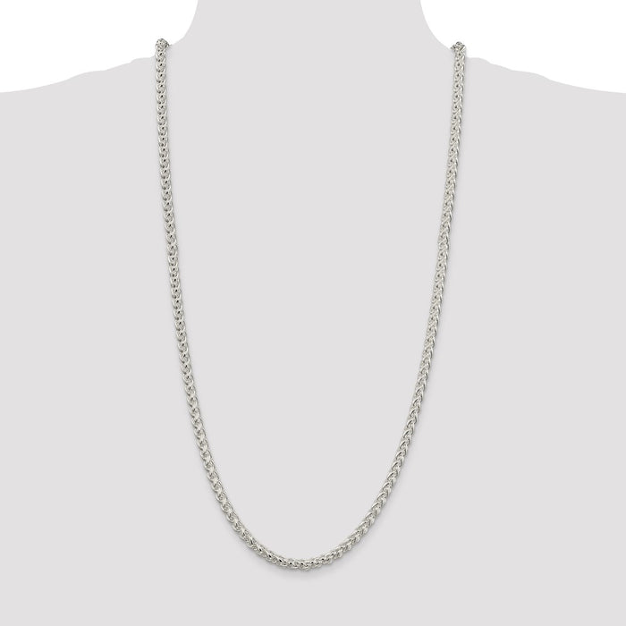 High-quality 5mm Round Spiga Chain in Sterling Silver | Stylish & Affordable-4