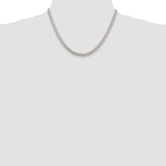 Buy High-Quality 5mm Rhodium-Plated Spiga Chain in Sterling Silver | Stylish Value-4