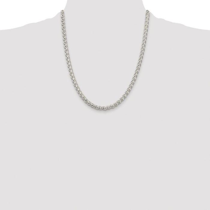 Buy Stylish 5mm Rhodium-Plated Spiga Chain in Sterling Silver - High-Quality Value-4