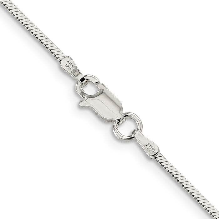 Buy Stylish 1.25mm Sterling Silver Square Snake Chain - Affordable Luxury-3