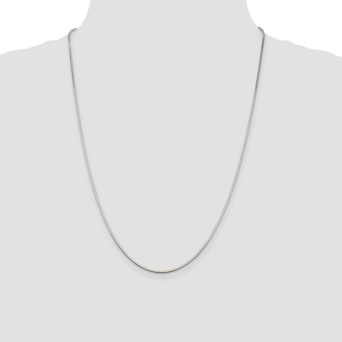 Buy Stylish 1.25mm Sterling Silver Square Snake Chain - Affordable Elegance!-4