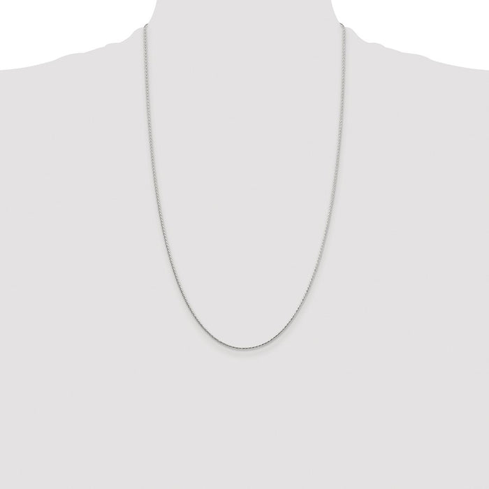 High-Quality Rhodium-Plated 1.25mm Diamond-Cut Round Spiga Chain - Stylish Value-4