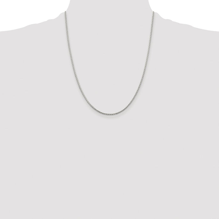 Buy Stylish 1.45mm Rhodium-Plated Sterling Silver Diamond-Cut Spiga Chain-4