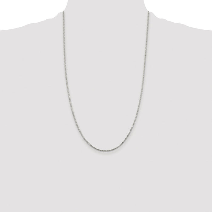 Buy Luxury Rhodium-Plated Sterling Silver 1.45mm Diamond-Cut Spiga Chain-4