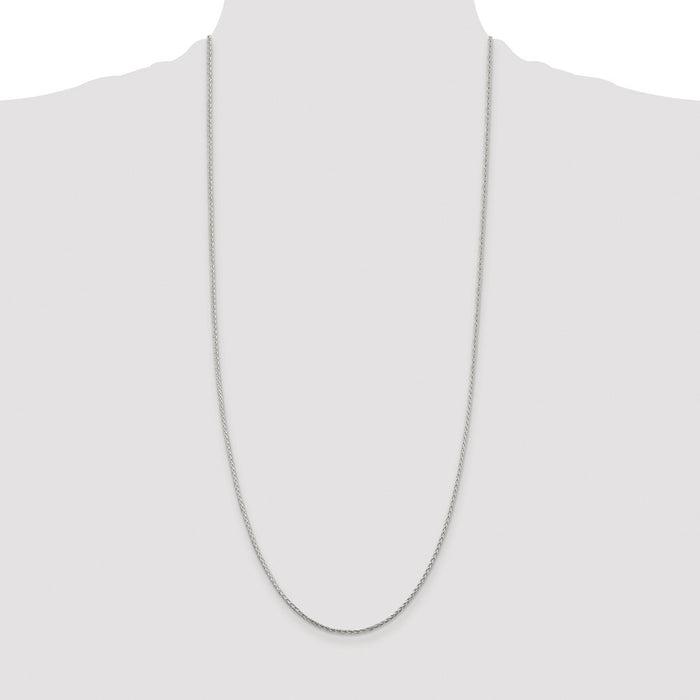 High-Quality Rhodium-Plated Sterling Silver 1.45mm Diamond-Cut Spiga Chain-4