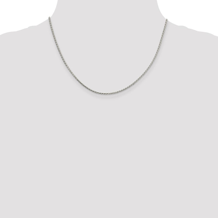 High-Quality 1.7mm Diamond-Cut Round Spiga Chain in Sterling Silver - Stylish Value!-4