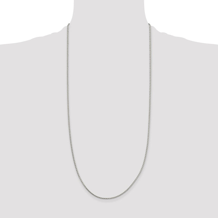 Exclusive 1.7mm Diamond-Cut Round Spiga Chain in Sterling Silver - Stylish Value-4