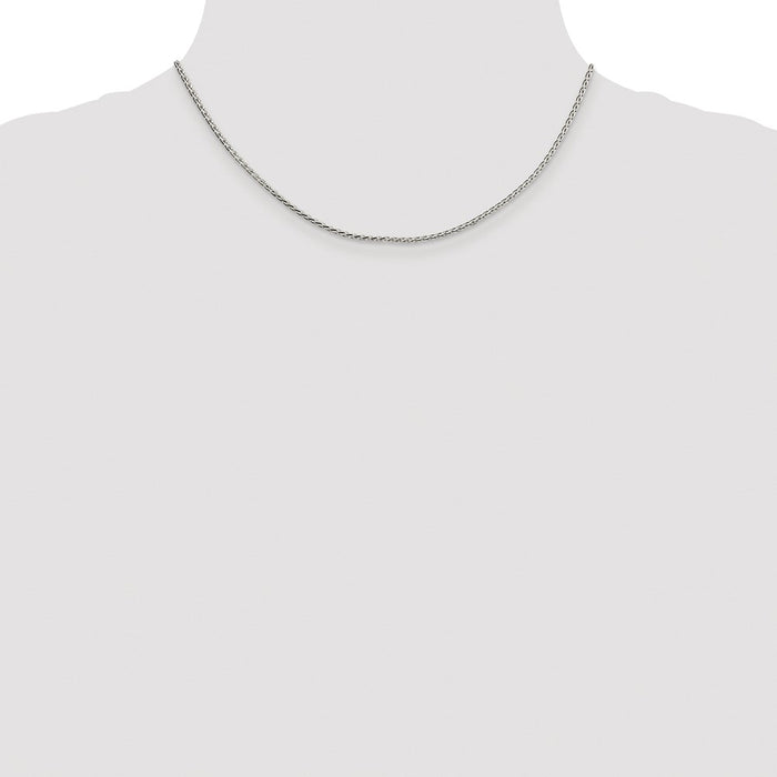 Buy Exclusive Rhodium-Plated 1.7mm Diamond-Cut Sterling Silver Chain-4