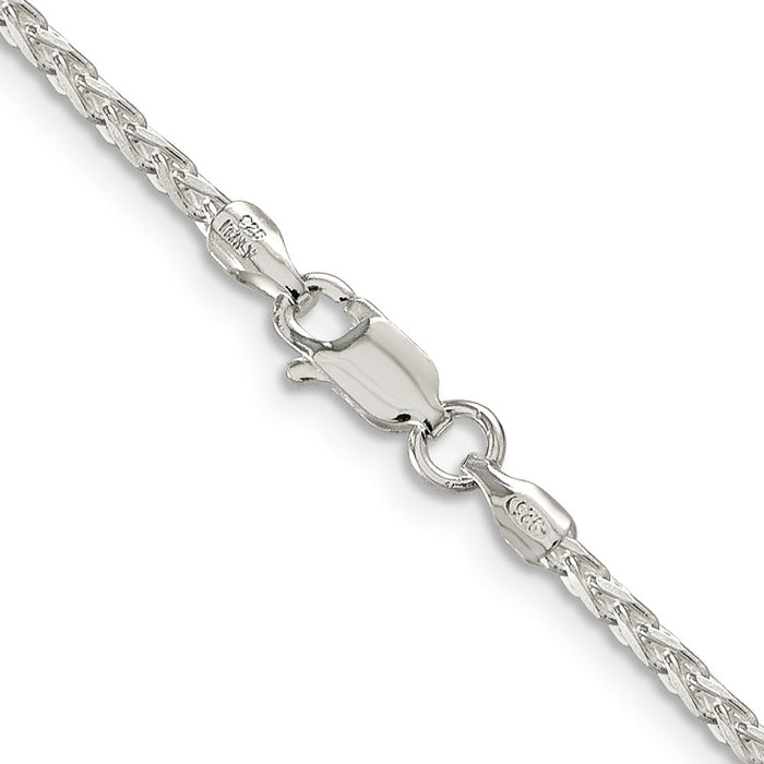Buy Stylish 2.15mm Diamond-Cut Round Spiga Chain Necklace in Sterling Silver-3