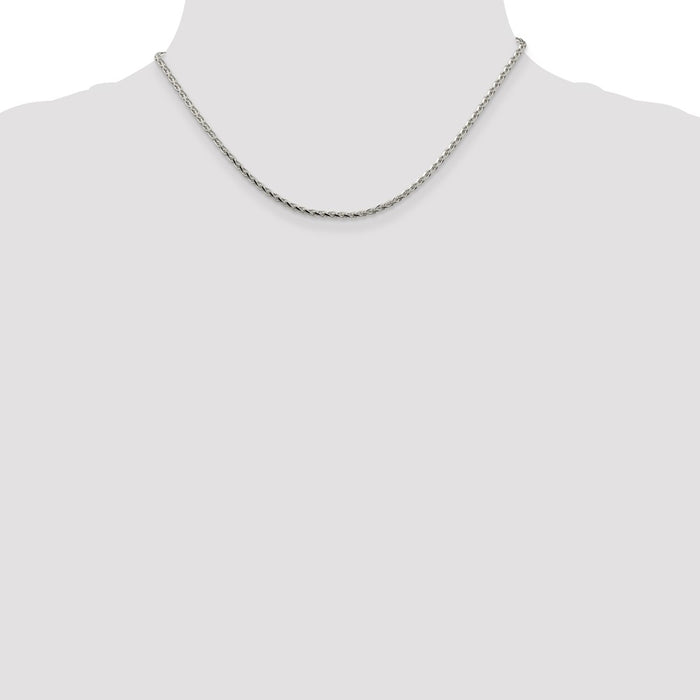 Buy Stylish 2.15mm Diamond-Cut Round Spiga Chain in Sterling Silver-4