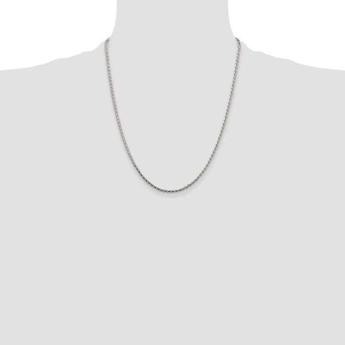 Buy Stylish 2.15mm Diamond-Cut Round Spiga Chain in Sterling Silver - Affordable Elegance-4