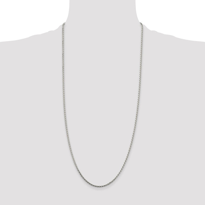 Buy 2.15mm Diamond-Cut Round Spiga Chain in Sterling Silver | Stylish Value-4