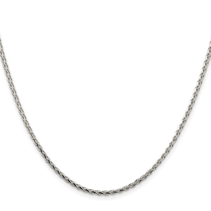 Buy Stylish Rhodium-Plated Sterling Silver 2.15mm Diamond-Cut Spiga Chain-2