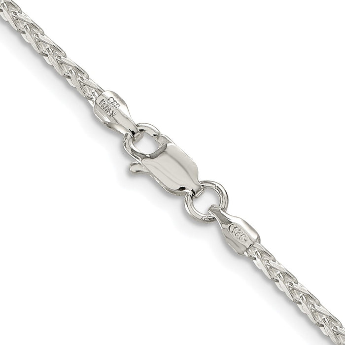 Buy Stylish 2.15mm Rhodium-Plated Sterling Silver Diamond-Cut Chain-3
