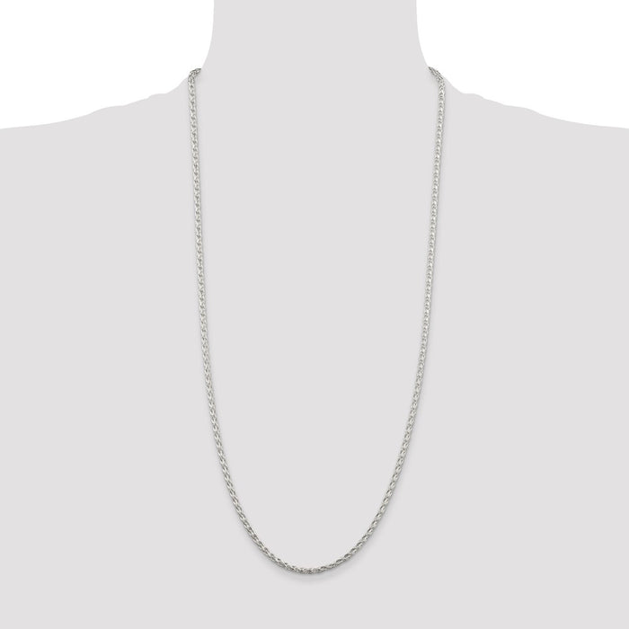 Buy Stylish 2.85mm Diamond-Cut Round Spiga Chain in Sterling Silver-4