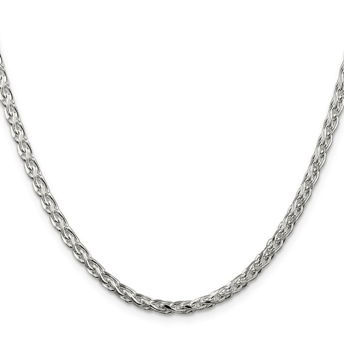 Buy Stylish 3.5mm Diamond-Cut Round Spiga Chain in Sterling Silver - Affordable Value-2