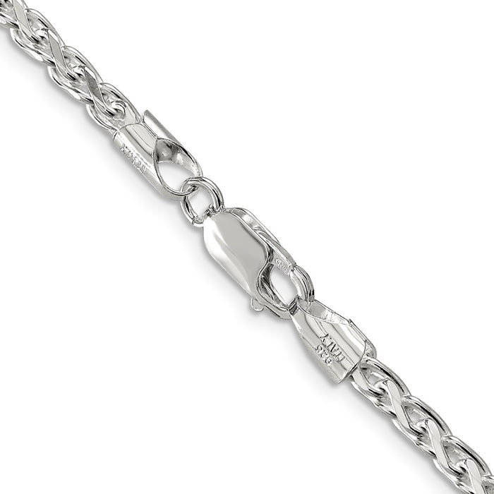 Buy Stylish 3.5mm Diamond-Cut Round Spiga Chain in Sterling Silver - Affordable Luxuries-3