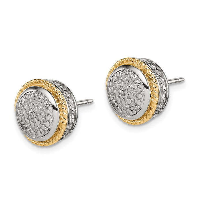 Exclusive Rhodium-Plated Sterling Silver Earrings with 14K Gold Accents-2