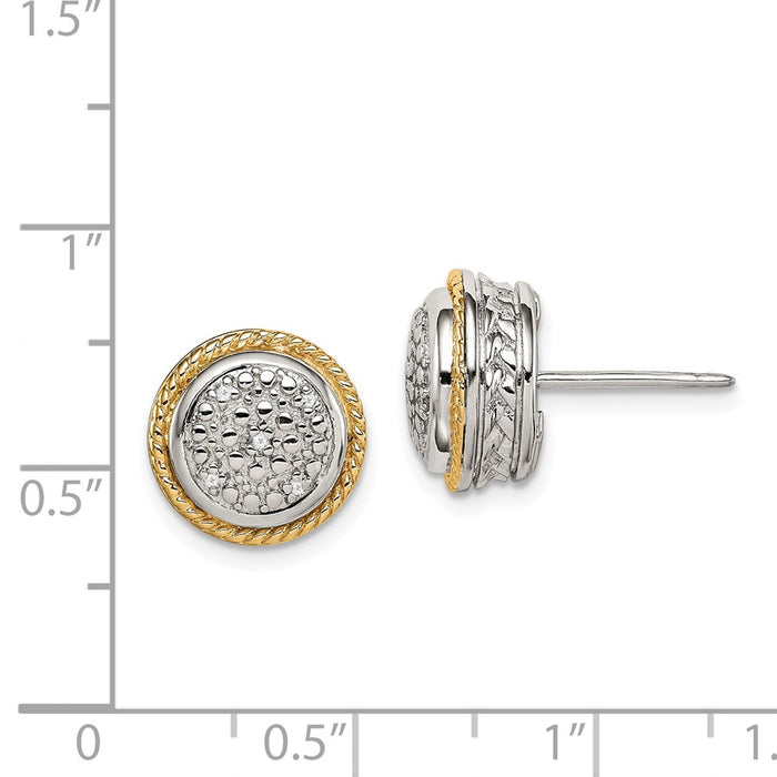 Exclusive Rhodium-Plated Sterling Silver Earrings with 14K Gold Accents-4