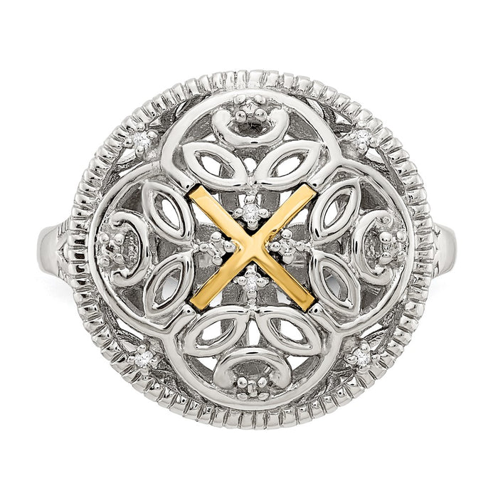 Exclusive Shey Couture Vintage Ring - 14K Gold Accent & Sterling Silver Style-5