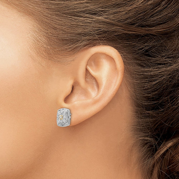 Buy Exclusive Shey Couture Rhodium-Plated Diamond Earrings - Stylish 14K Gold Accents-3