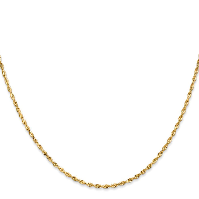 High-Quality 14K Gold 30-Inch Diamond-Cut Rope Chain - Stylish 1.85mm Design-2