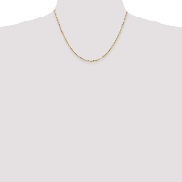 Buy Stylish 14K Gold 18-Inch 1.85mm Diamond-Cut Rope Chain - Luxury Look!-4