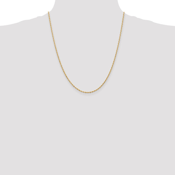 Shop Exclusive 14K Gold 22-Inch 1.85mm Diamond-Cut Rope Chain - Stylish Luxury-4