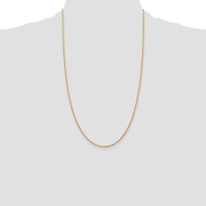 Shop Stylish 14K Gold 26-Inch Diamond-Cut 1.85mm Rope Chain - Luxury Piece-4