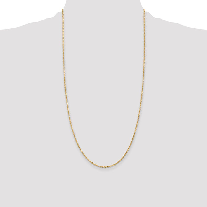 High-quality 14K Gold 28-Inch Diamond-Cut Rope Chain - Stylish Value!-4