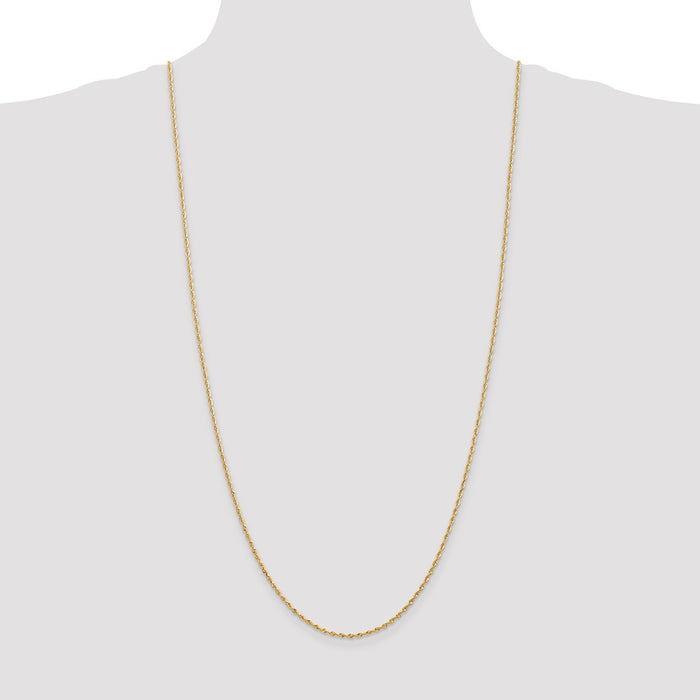 High-Quality 14K Gold 30-Inch Diamond-Cut Rope Chain - Stylish 1.85mm Design-4
