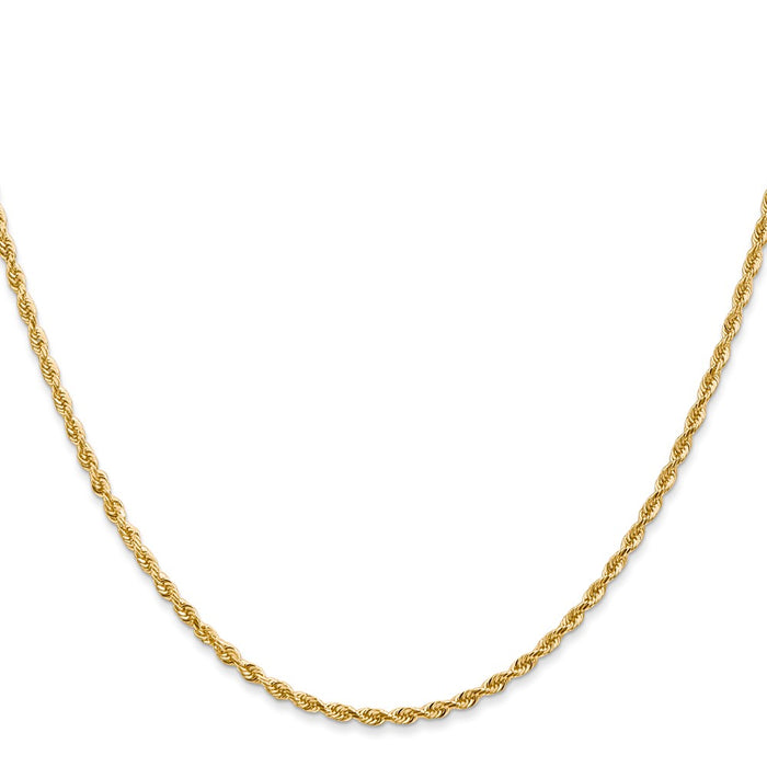 High-Quality 14K Gold 24-Inch 2mm Diamond-Cut Rope Chain - Stylish Luxury!-2