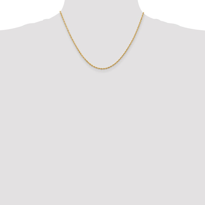Buy Stylish 14K Gold 18-Inch 2mm Diamond-Cut Rope Chain - Luxury Quality!-4
