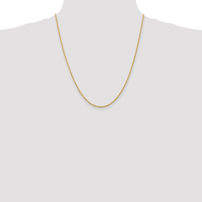 Exclusive 14K Gold 22-Inch 2mm Diamond-Cut Rope Chain - Stylish & Affordable-4