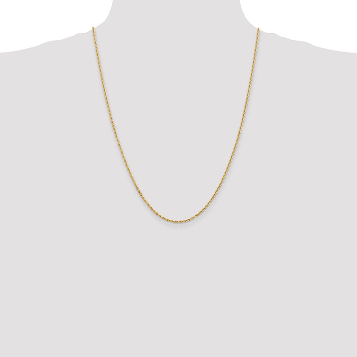 High-Quality 14K Gold 24-Inch 2mm Diamond-Cut Rope Chain - Stylish Luxury!-4