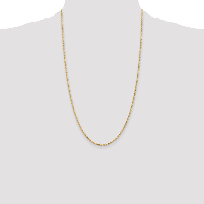 Shop 14K Gold 26-Inch 2mm Diamond-Cut Rope Chain - Stylish & Affordable Value-4