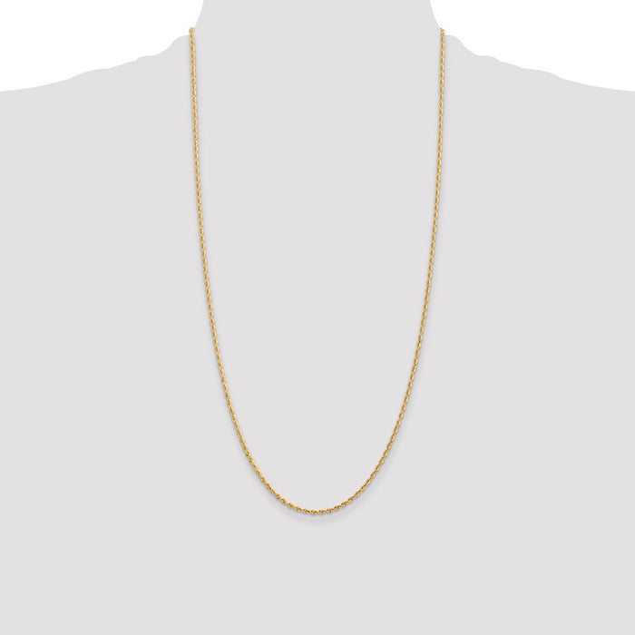 Buy 14K Gold 28-Inch 2mm Diamond-Cut Quadruple Rope Chain - Stylish Luxury-4