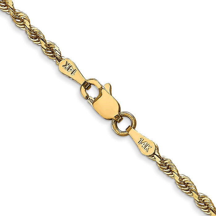 Buy 14K Gold 26-Inch Diamond-Cut Quadruple Rope Chain - Stylish 2.25mm Value!-3