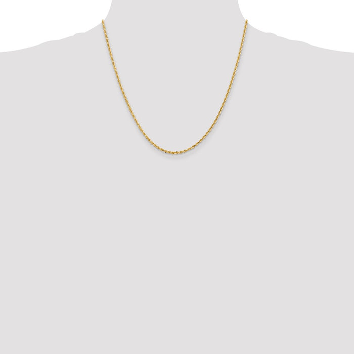 Buy Exclusive 14K Gold 20-Inch 2.25mm Diamond-Cut Rope Chain - Stylish Luxury-4
