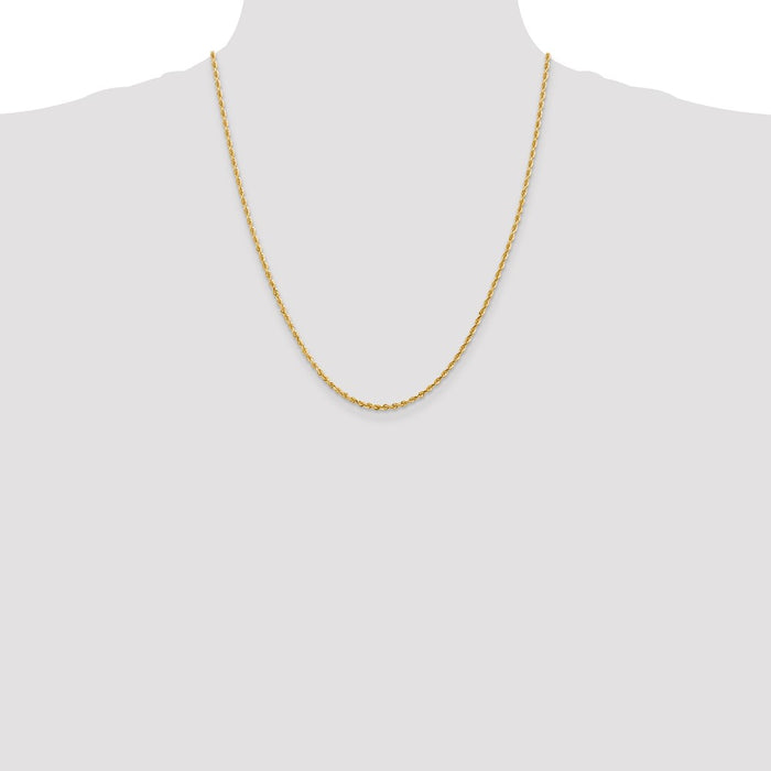High-Quality 14K Gold 22-Inch Diamond-Cut Quadruple Rope Chain - Stylish Value!-4