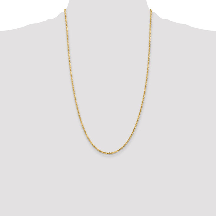Buy 14K Gold 26-Inch Diamond-Cut Quadruple Rope Chain - Stylish 2.25mm Value!-4