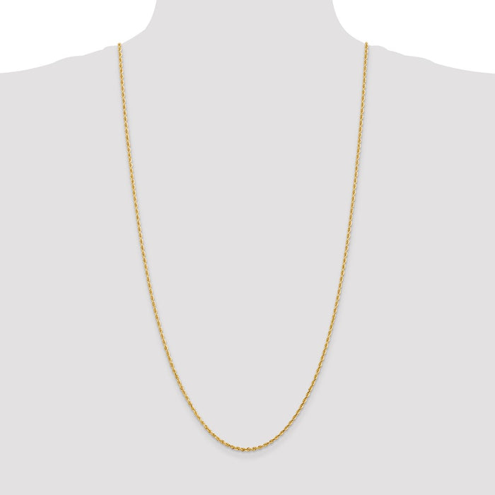 High-Quality 30-Inch 14K Gold 2.25mm Diamond-Cut Rope Chain - Luxury Value!-4