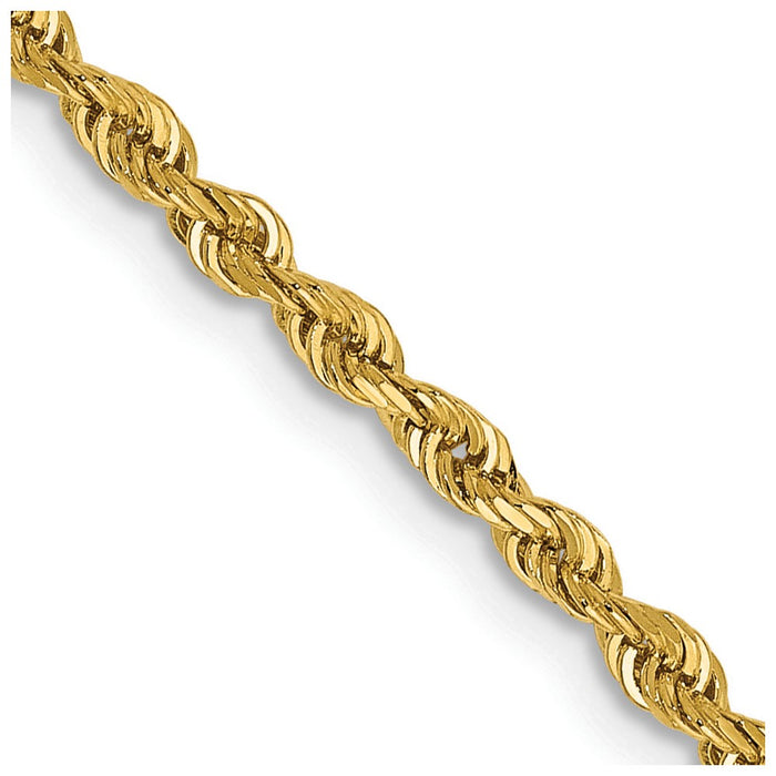 High-Quality 30-Inch 14K Gold 2.25mm Diamond-Cut Rope Chain - Luxury Value!-1