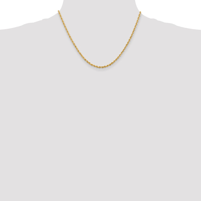 Order Stylish 14K Gold 18-Inch 2.75mm Diamond-Cut Rope Chain - Luxury Quality-4