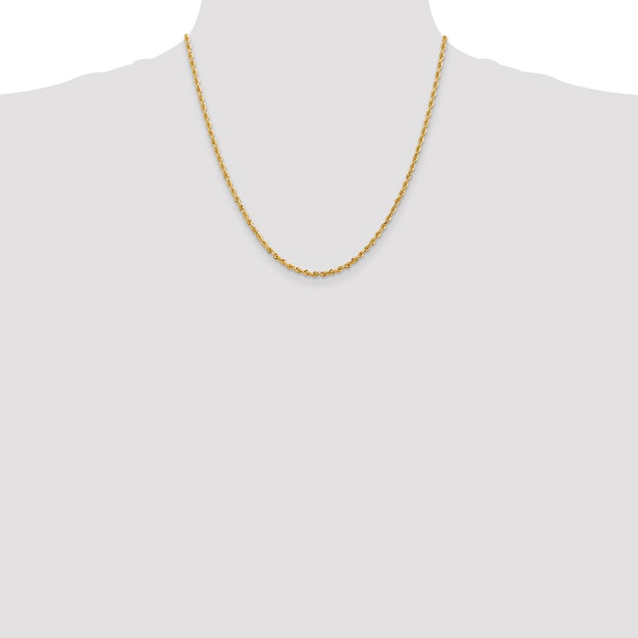 Buy 14K Gold 20-Inch Diamond-Cut Rope Chain - Stylish 2.75mm Luxury Jewelry-4