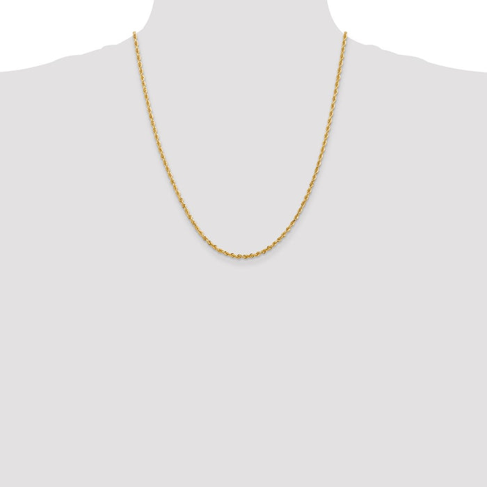 High-Quality 22-Inch 14K Gold Diamond-Cut 2.75mm Rope Chain - Stylish Value!-4