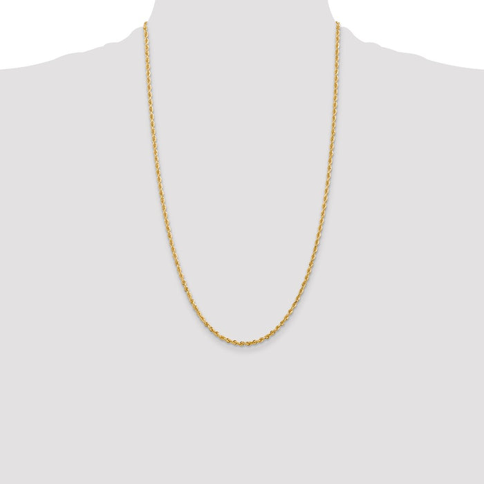 High-Quality 14K Gold 26-Inch Diamond-Cut Quadruple Rope Chain - Stylish Value!-4