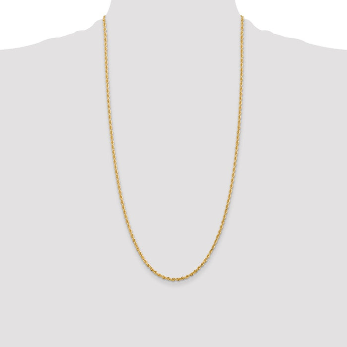 Buy Stylish 14K Gold 28-Inch 2.75mm Diamond-Cut Quadruple Rope Chain-4