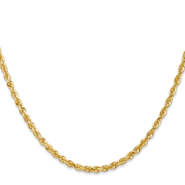 High-Quality 30-Inch 14K Gold Diamond-Cut 3mm Rope Chain - Stylish Value!-2